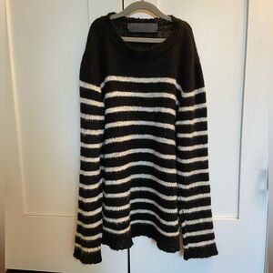 The Elder Statesman Striped 100% Cashmere Sweater